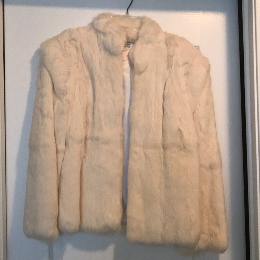 White rabbit fur coat - ladies